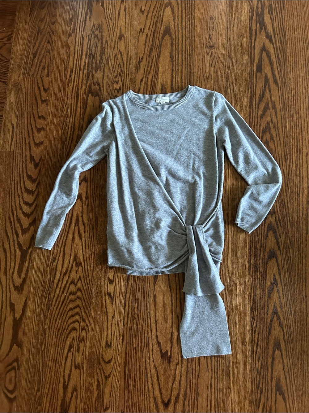 Women’s Knot Front Sweater Top in Light Gray